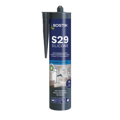 Bostik S29 High Humidity Low Modulus Acetoxy Glazing & Frame Silicone Sealant Clear 310ml