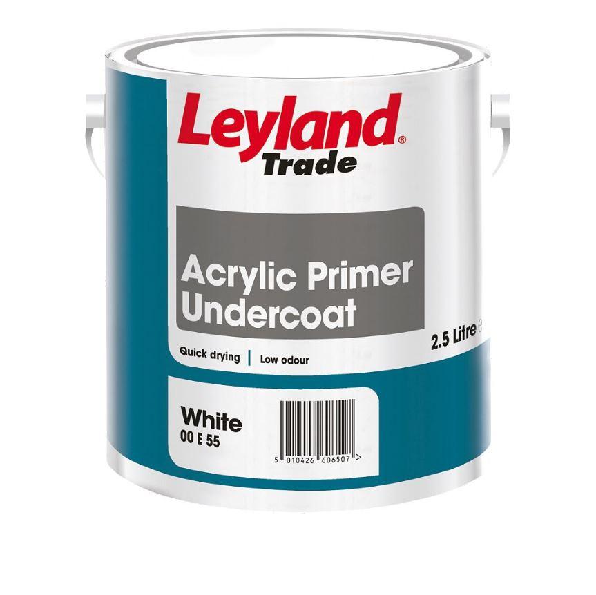 Leyland Trade Acrylic Primer Undercoat White 2.5ltr