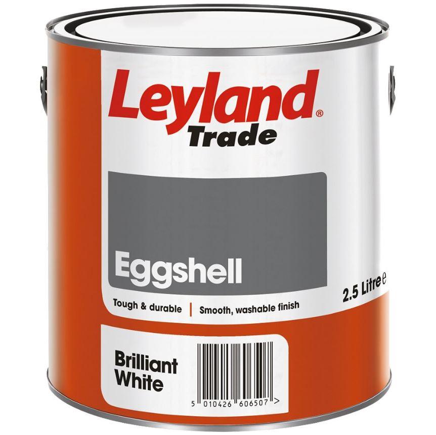 Leyland Trade Eggshell Paint Brilliant White 2.5ltr