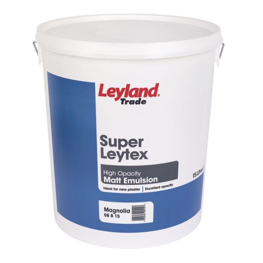 Leyland Trade Super Leytex High Opacity Matt Paint Magnolia 15ltr