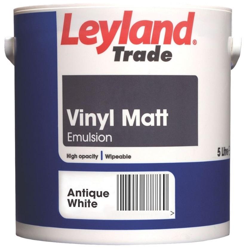 Leyland Trade Vinyl Matt Paint Antique White 5ltr