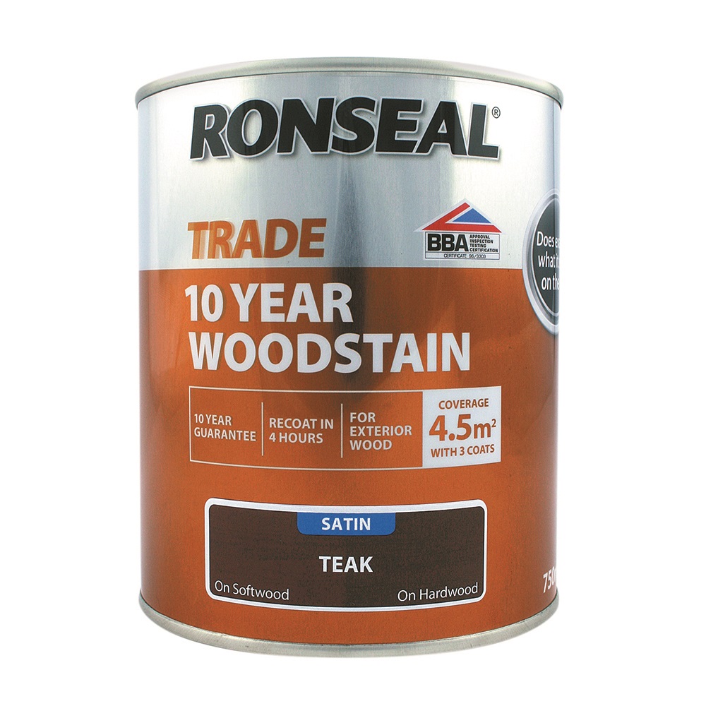 Ronseal Trade 10 Year Woodstain Satin Teak 750ml