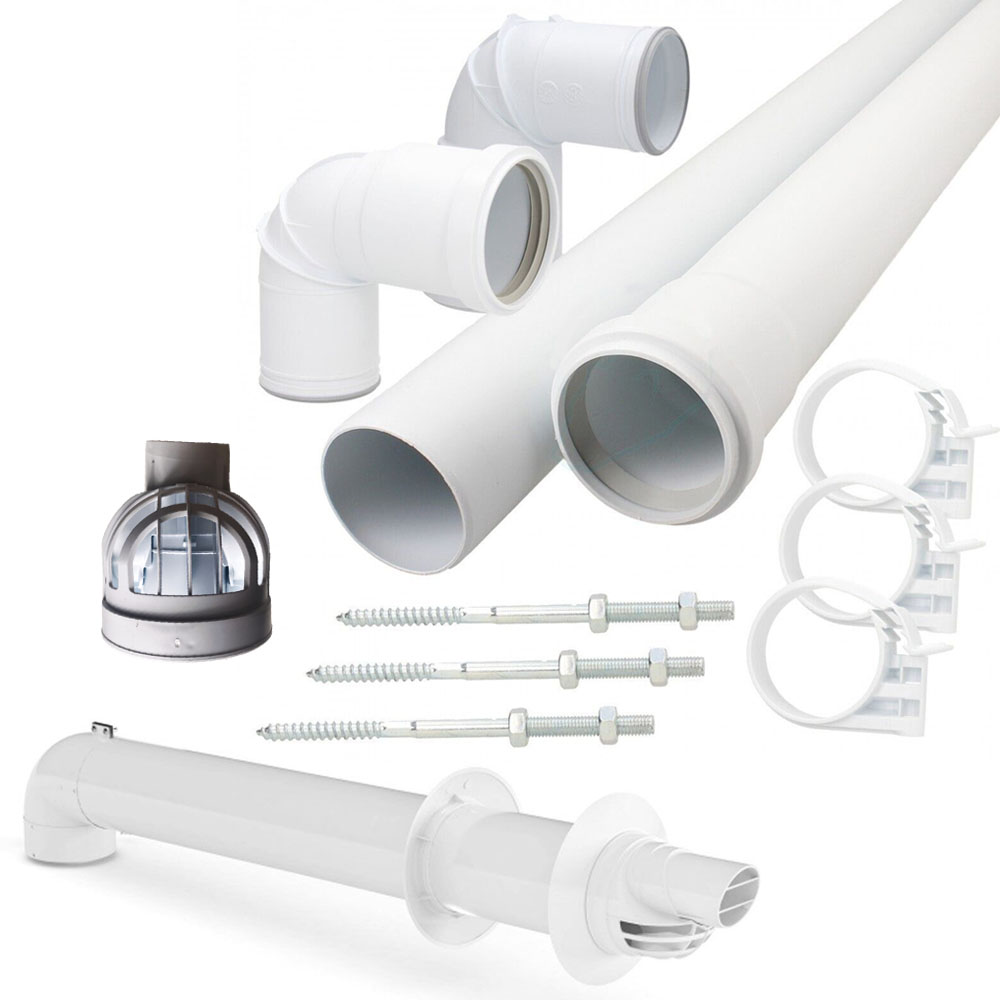 Vaillant Horizontal Flue With Plume Management Kit White 700mm