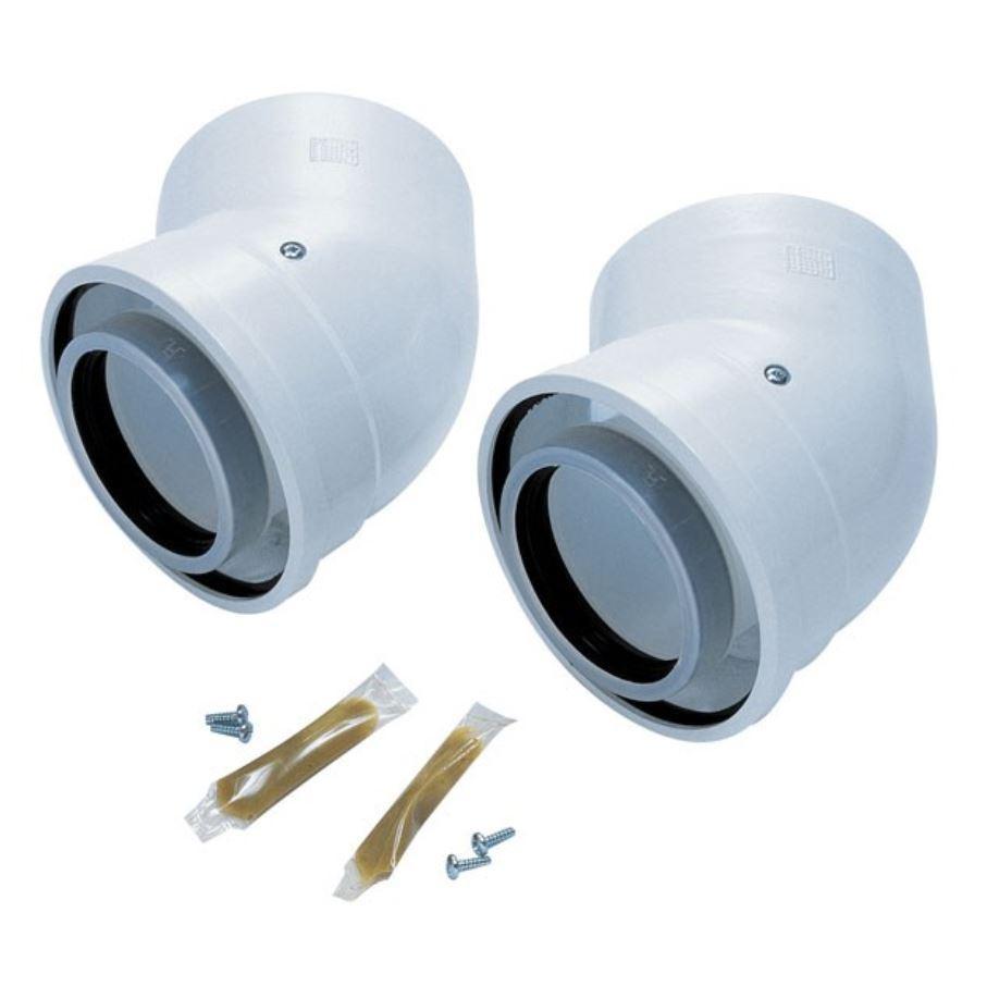Worcester 45° Flue Elbow 100mm 2pk