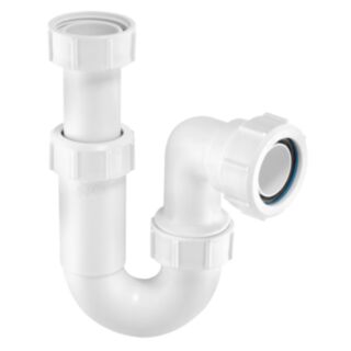 McAlpine 75mm Water Seal Adjustable Inlet Tubular Swivel 'P' Trap With Multifit Outlet 1¼