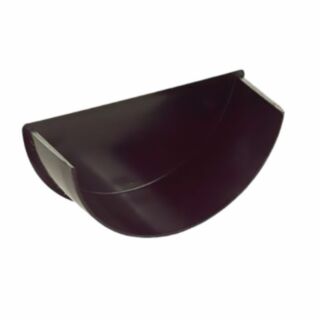 Half Round Gutter Internal Stop End Black 112mm