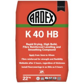 Ardex K40 HB Rapid Drying, High Build, Fibre Reinforced Levelling & Smoothing Compound 22kg