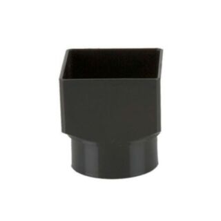 Square To Round Downpipe Adaptor Black 65mm