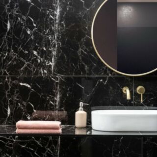 The Room Wall & Floor Tile Porcelain Polished Black 6.5x600x1200mm