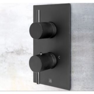 JTP Vos Designer Thermostatic Concealed Single Outlet Shower Valve Matt Black