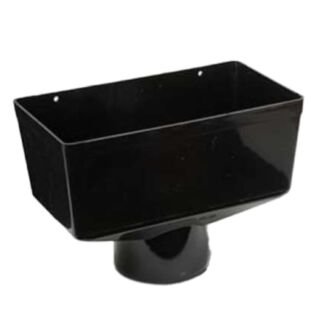 Round Downpipe Hopper Head Large Black 110mm