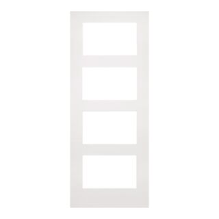 Deanta Coventry FD30 Solid Core Fire Door Glazed White Primed 45x838x1981mm