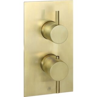 JTP Vos Designer Thermostatic Concealed Single Outlet Shower Valve Brushed Brass