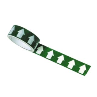 Regin Arrow Direction Identification Tape White On Green 38mm x 33mtr