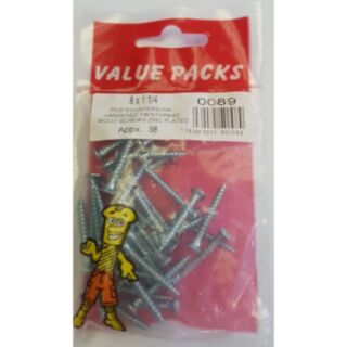 Fastpak Value Pack Twinthread Woodscrews Countersunk Zinc 4.0x30mm (No.8 x 1¼) 35pk