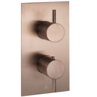 JTP Vos Thermostatic Concealed Dual Control Single Outlet Shower Valve Brushed Bronze