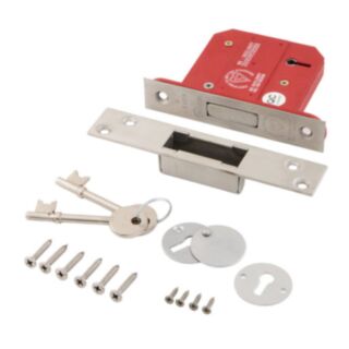 Eclipse Mortice Deadlock BS3621 5 Lever Satin Chrome Plated 76mm
