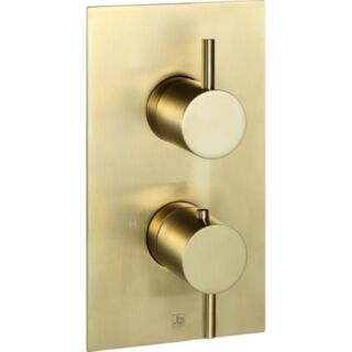 JTP Vos Thermostatic Concealed Dual Control Single Outlet Shower Valve Brushed Brass