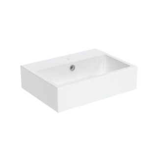 Saneux Matteo 1 Tap Hole Wash Basin Gloss White 370x500mm