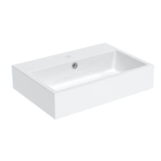 Saneux Matteo 1 Tap Hole Wash Basin Gloss White 420x600mm