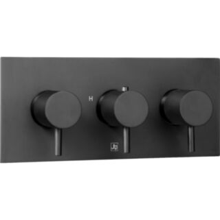 JTP Vos Designer Thermostatic Concealed Dual Outlet Shower Valve Brushed Brass