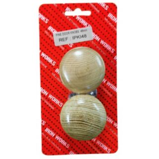 Fastpak Round Pine Knob With Metal Insert 48mm 2pk