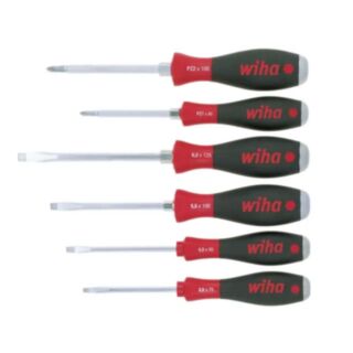 Wiha SoftFinish Screwdriver With Hexagonal Vanadium Steel Blade Chrome 6pce Set