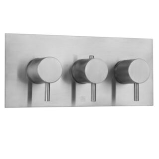 JTP Vos Designer Thermostatic Concealed Dual Outlet Shower Valve Brushed Black