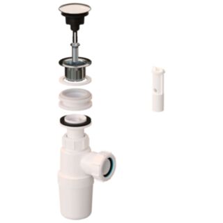 McAlpine All In One Fast Fix Basin Clicker Waste With Bottle Trap
