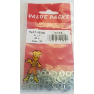 Fastpak Value Pack Washer Steel BZP M4 100pk
