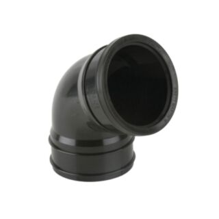 Solvent Weld Soil 112.5° Bend Top Offset Single Socket Spigot PVCu Black 110mm