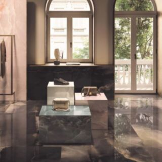 Onyx Wall & Floor Porcelain Polished Black 10x600x1200mm