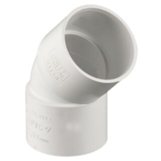 Solvent Weld Waste 45° Obtuse Bend MuPVC White Polar 50mm