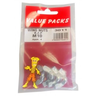 Fastpak Value Pack Wing Nuts BZP M10 4pk