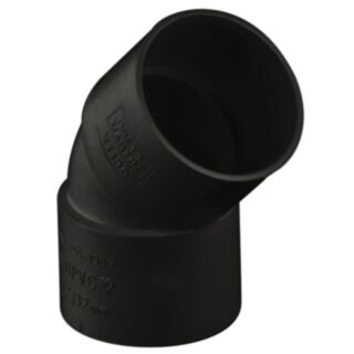 Solvent Weld Waste 45° Obtuse Bend MuPVC Black 50mm