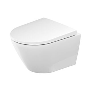 Duravit D-Neo Wall Hung Rimless Pan With Toilet Seat Soft Close White 480mm