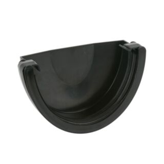 Half Round Deepstyle Gutter External Stop End Black 170mm