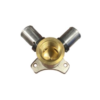 Tweetop Press Fit 90° Double Elbow Female Backplate Brass 16mm x ½ x 16mm