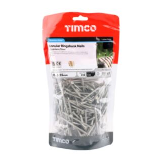 TIMCO Annular Ring Shank Nails Stainless Steel 65x3.35mm 1kg