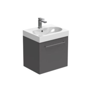 Saneux Austen Wall Mounted One Drawer Vanity Unit Matt Iron Grey 500mm