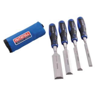 Faithfull Anti Slip Soft Grip Chisel 4pce Set