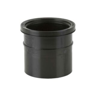 Push Fit Soil Single Socket Pipe Connector PVCu Black 110mm