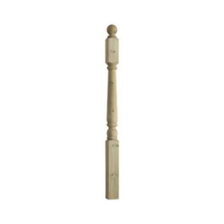 Cheshire Decking Newel Post With Ball Newel Cap Treated Pine 83x83x1250mm