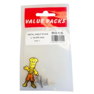 Fastpak Value Pack Metal Shelf Studs L Shape 5mm 6pk