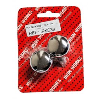 Fastpak Round Knob Polished Chrome 30mm 2pk