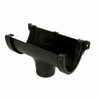 Half Round Deepstyle Gutter Running Outlet 170mm For 110mm Downpipe Black