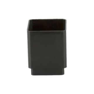 Square Downpipe Connector Plain Black 65mm