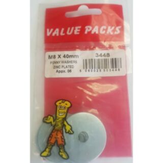 Fastpak Value Pack Penny Washer M8 x 40mm 6pk
