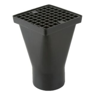 Underground Square Hopper Spigot End & Square Grid 160x160x240mm High For 110mm Pipe