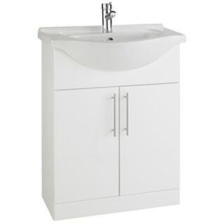 Kartell K-Vit Impakt Two Door Vanity Unit Gloss White 300x650mm